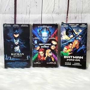 Vintage 90s Batman DC Comics VHS Tapes Set of 3 Movies Batman Returns Robin